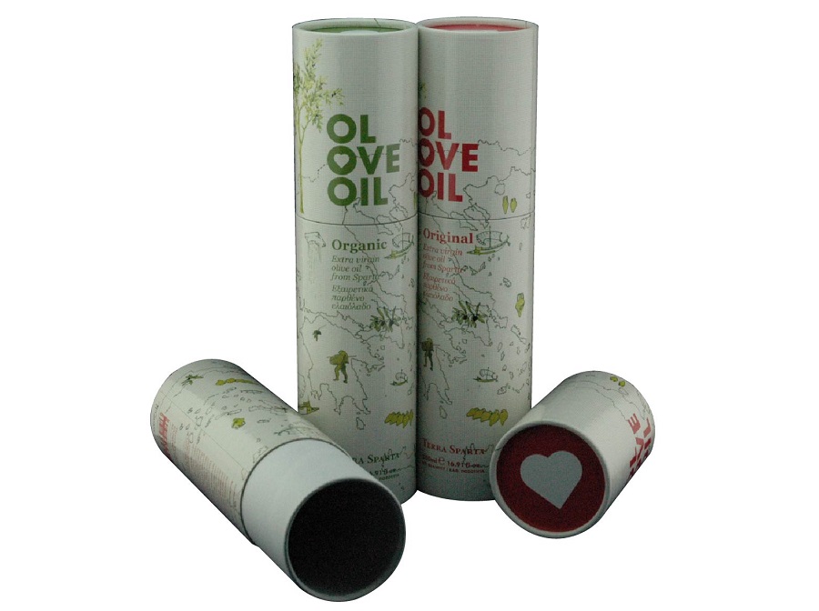 Rolled Edge Olive Oil Paper Tube Packaging Cylinder Cardboard Box
