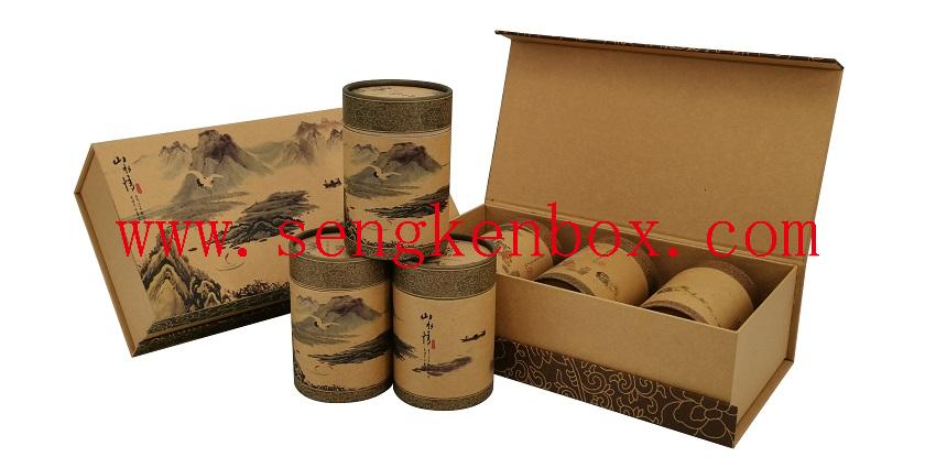 Clamshell Gift Box for Paper Cans Packaging