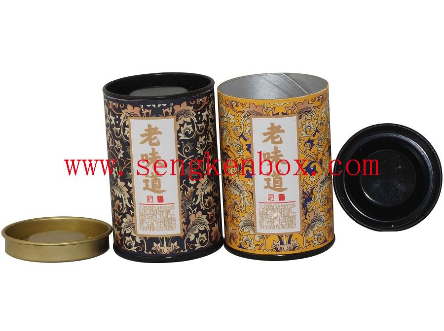 Small Tea Paper Cans with Moisture-proof Liner and Metal Lid