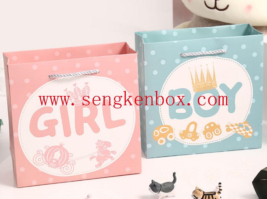 Blue Pink Paper Kraft Paper Bag