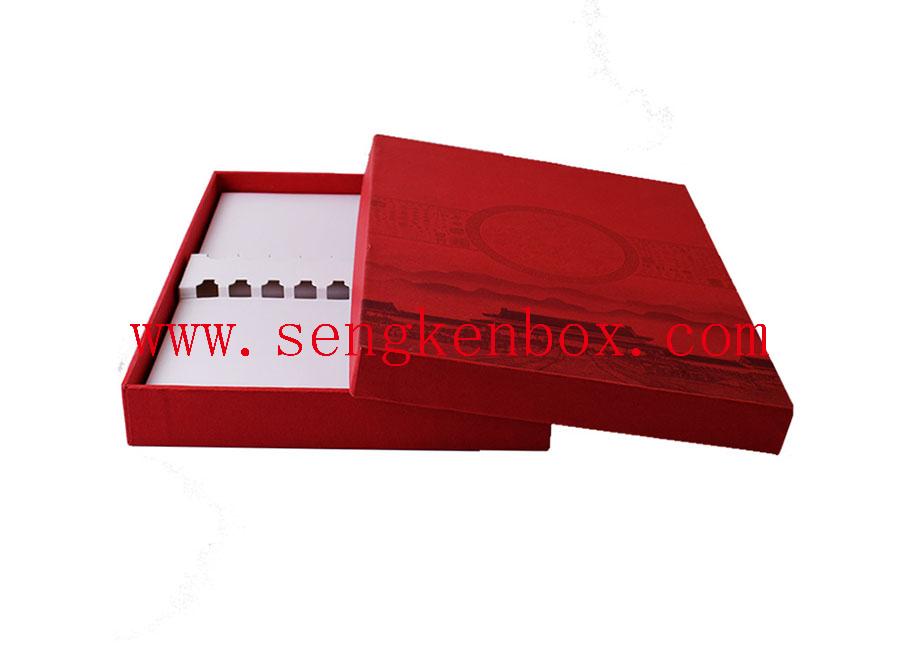 Подарочная коробка из красной антикварной бумаги для печати
