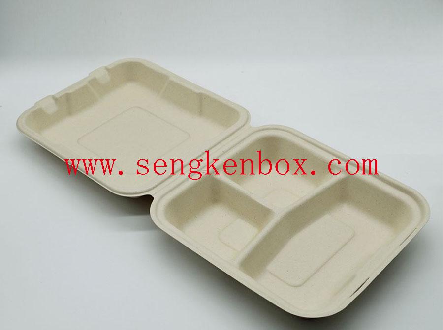 Отделенная коробка для бенто из салатной бумаги