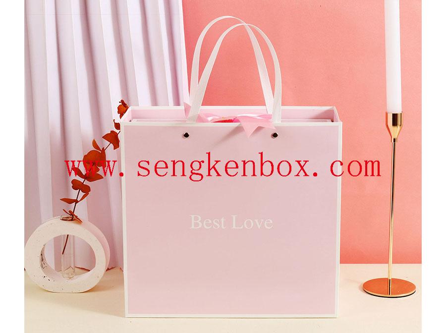 Бумажный футляр для упаковки розовой коробки для обуви