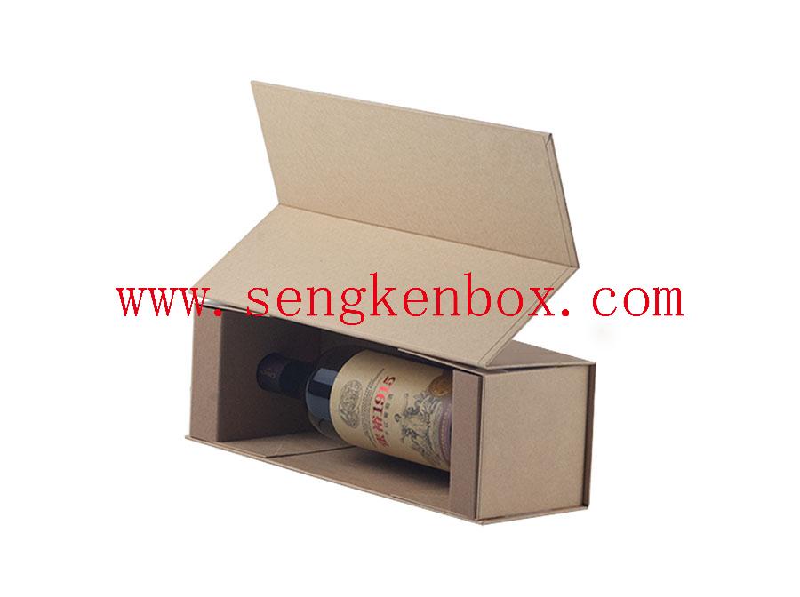 Коробка красного вина из крафт-бумаги
