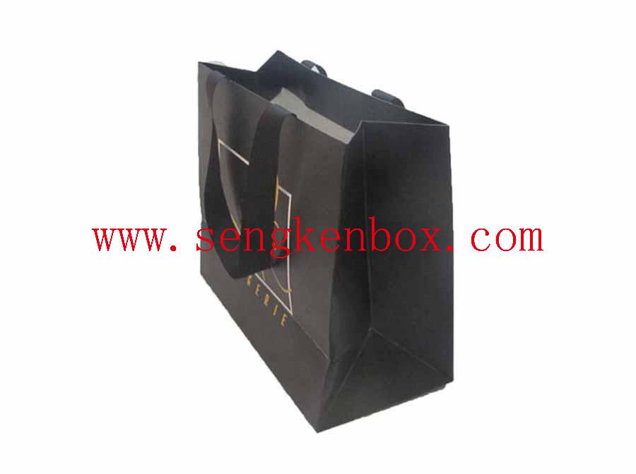 Индивидуальная черная бумажная упаковочная сумка