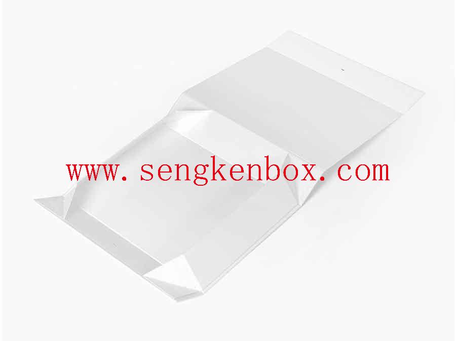Белая складная магнитная бумажная подарочная коробка