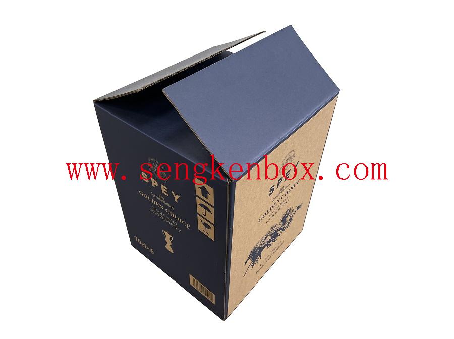 Напечатанная картонная коробка для упаковки вина Брауна, упаковывающая гофрированную бумагу