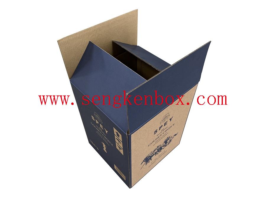 Коричневая упаковка для винных коробок из гофрированного картона