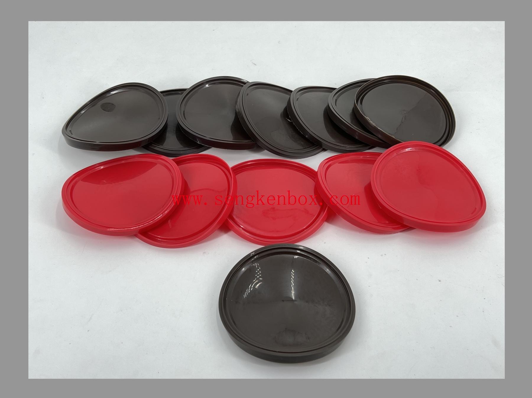 Пластиковые крышки Red Brown 99 мм для упаковки бумажных банок из композитного материала
