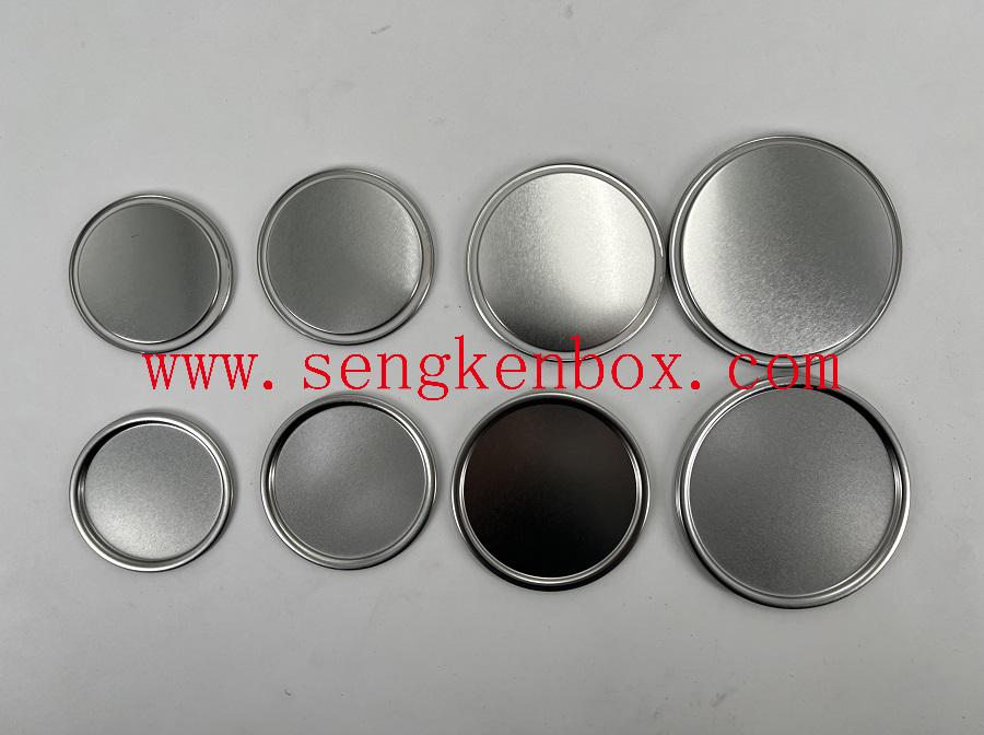 Серебряные круглые металлические крышки из белой жести с плоским дном для бумажной трубки