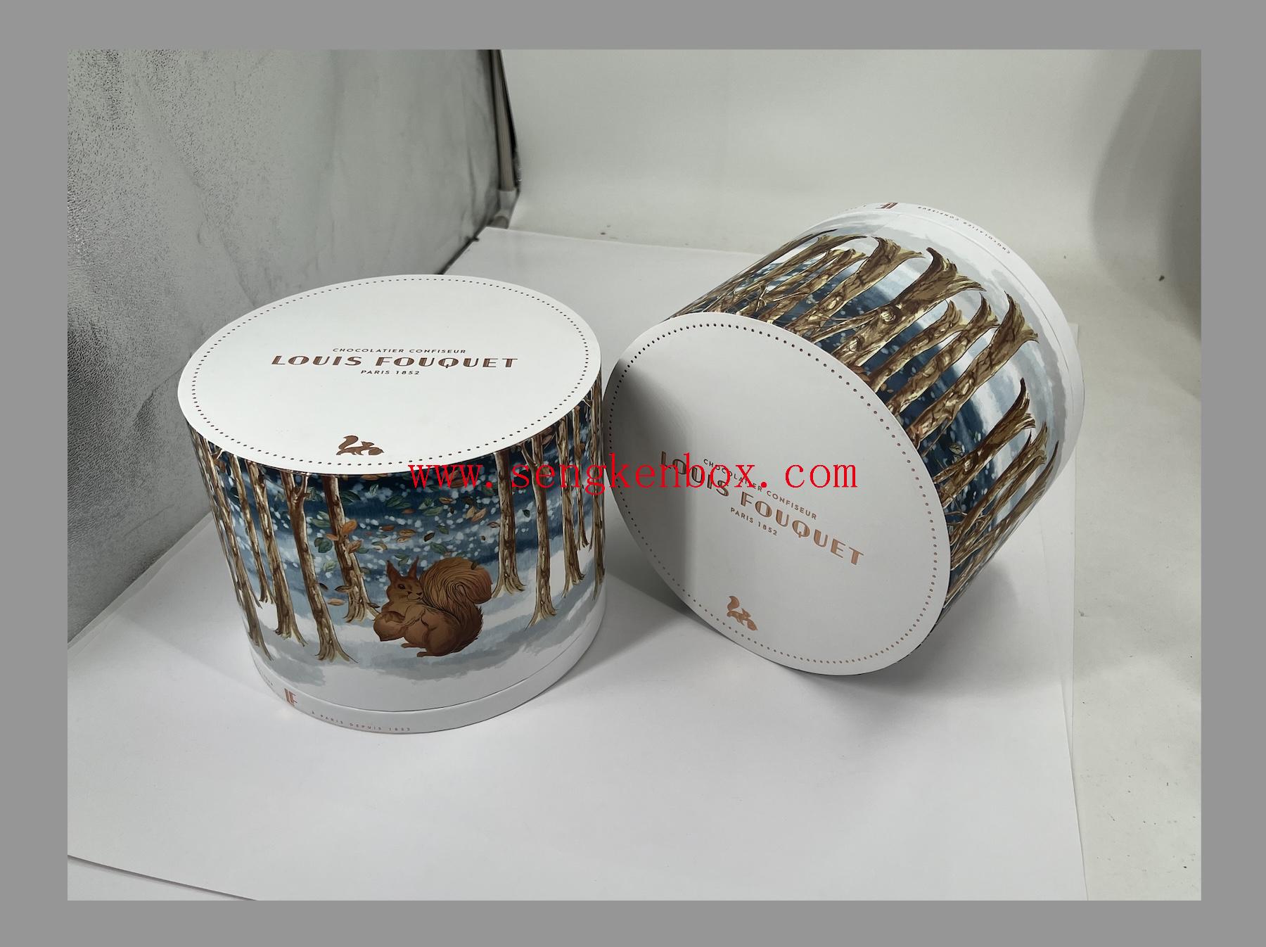 2 шт. круглая подарочная коробка для упаковки шоколада с бумажной вставкой