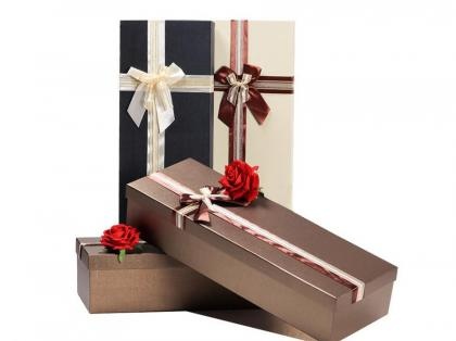 Long Size Rose Bouquet Paper Gift Box