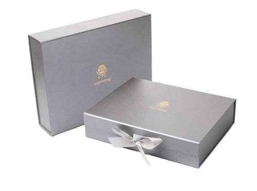 Silver Luxury Custom Magnetic Folding Clothing Box