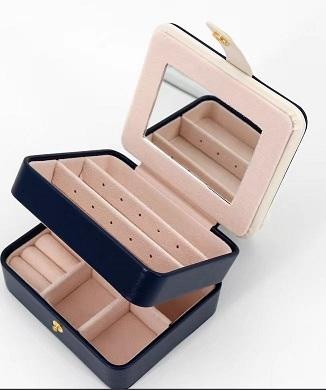 OEM и ODM Leather Jewelry Box with Mirror Earring Bracelet Necklace Ring Packaging для продажи