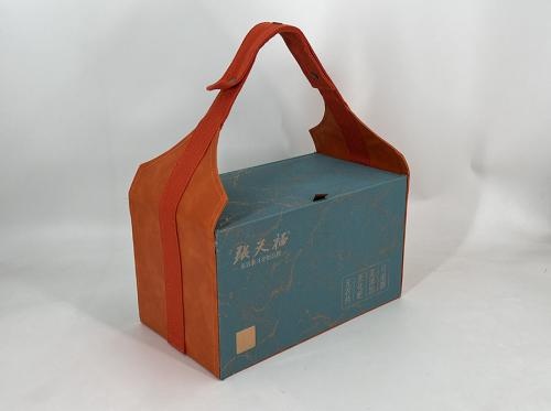 OEM и ODM Double Celadon Tea Jar Gift Box with Leather Handle для продажи