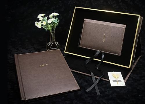 OEM и ODM Wholesale leather wedding album collection with ribbon gift box для продажи