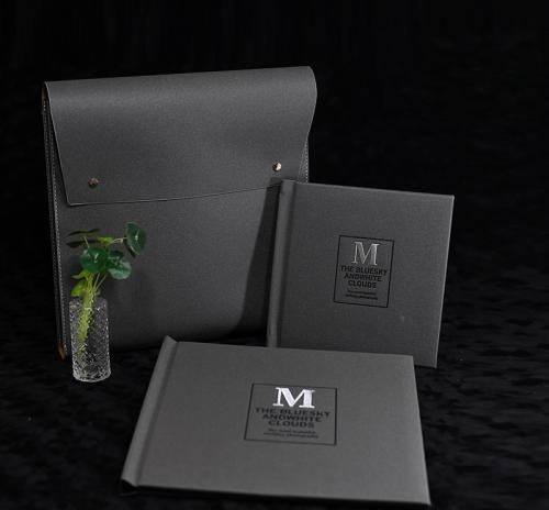 OEM и ODM Luxury wedding photo album with storage leather bag для продажи