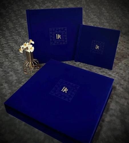 OEM и ODM Exquisite premium flocking wedding album with display storage box для продажи