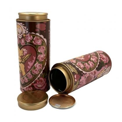 Factory Wholesale Tea Paper Can with Metal Lid