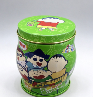 Жестяная банка бочкообразной формы Crayon Shin-Chan: пищевая жестяная упаковка с мультяшным дизайном на заказ для конфет 